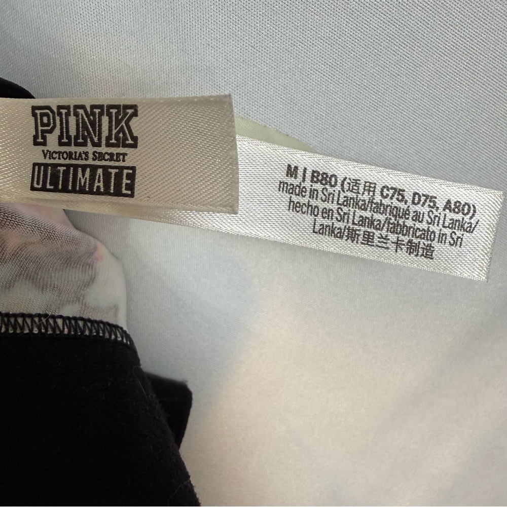 Victoria's Secret Black and Pink Patterned Sports Bra - Picture 3 of 4